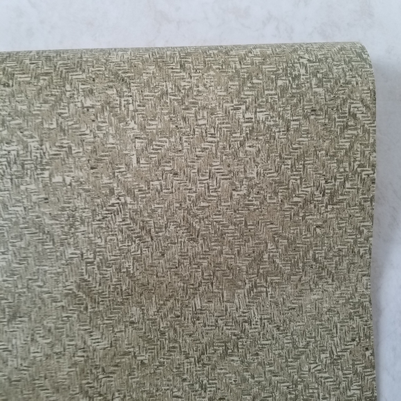 RESERVED Wallpaper Olive Green Woven Texture 3 ROLLS - Picture 2 of 5